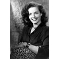 thumbnail image 1 of Jane Russell arm on leopard chair smiling studio portrait 24x36 Poster, 1 of 1