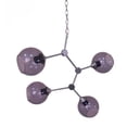thumbnail image 1 of Jane Steel &amp; Glass 4 Light Chandelier Satin Nickle - Clear  (Bulb Included), 1 of 1