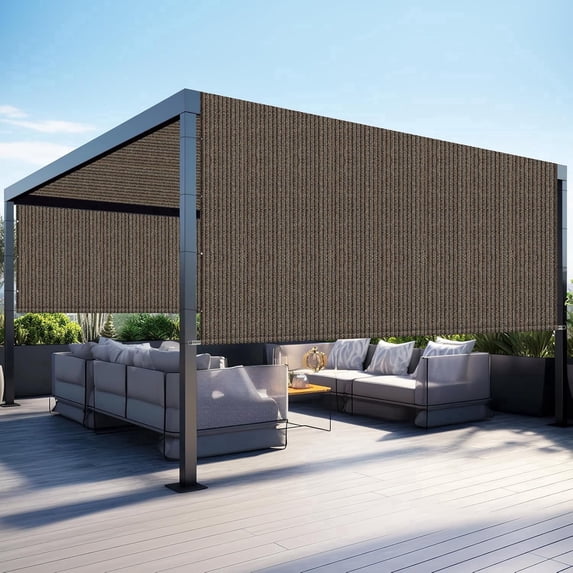 Jane Stone 10x16 FT Pergola Shade Cover with 90% UV, Pergola Shade Cover Canopy with Weighted Rods and Grommets for Patio, Porch, Mocha