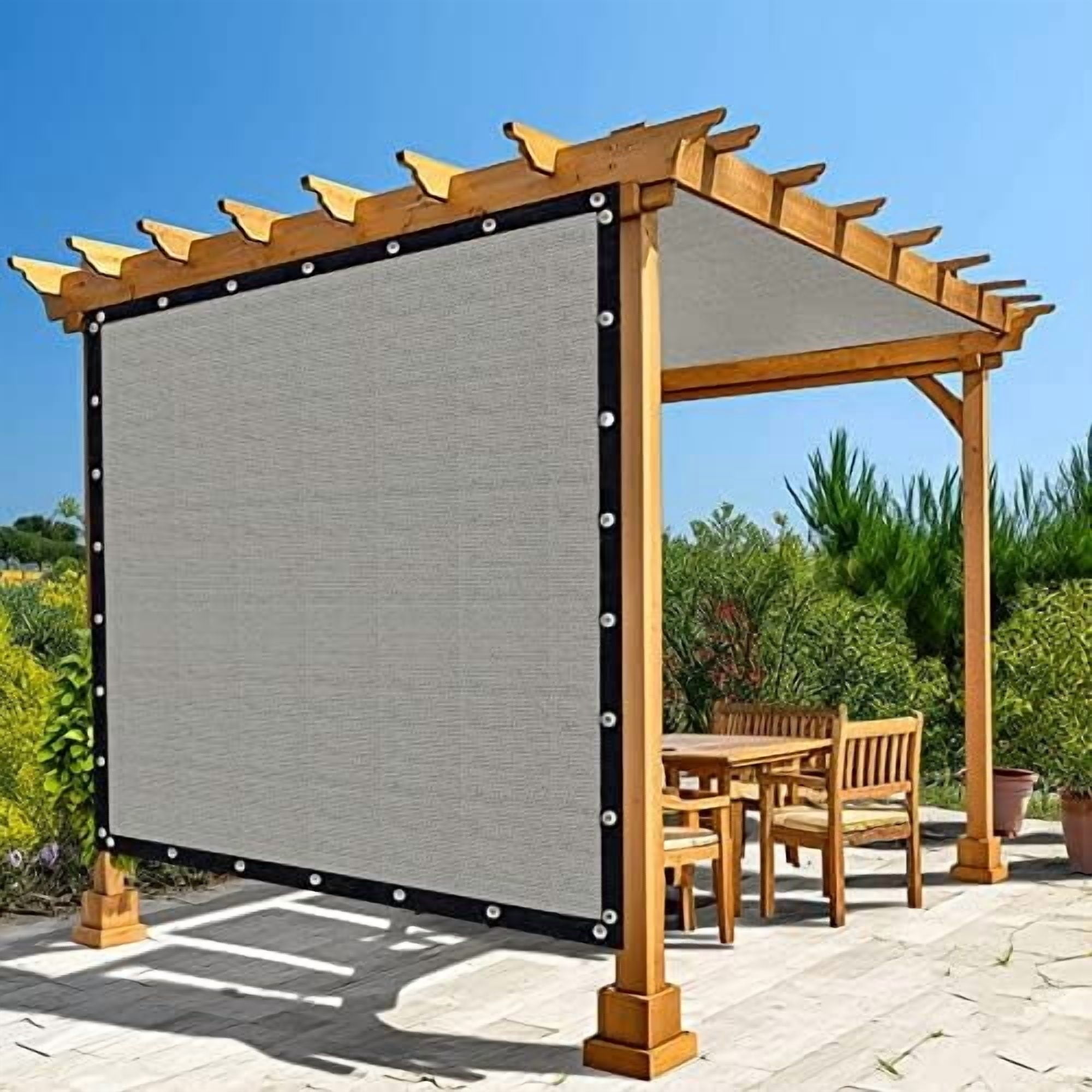 Jane Stone 12'X16' Rectangular 200 GSM 100% HDPE Sun Shade Cloth with Grommets,90% UV Block Pergola Replacement Cover,Light Gray