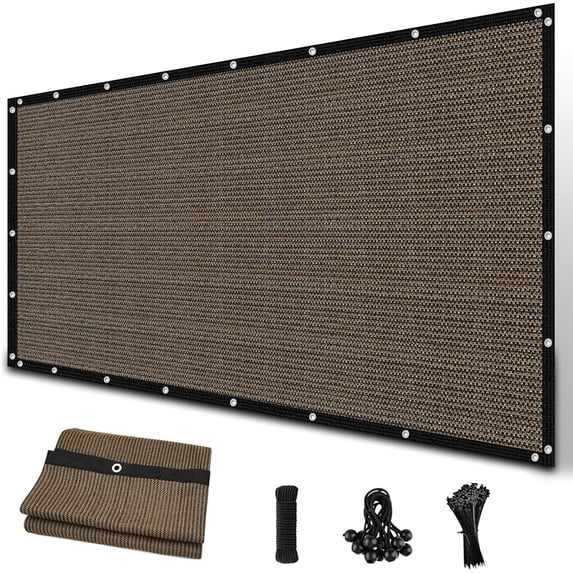 Jane Stone 4'X6' Rectangular 200 GSM UV Protected 100% HDPE Shade Cloth with Grommets,90% UV Block Outdoor Canopy Screen,Mocha