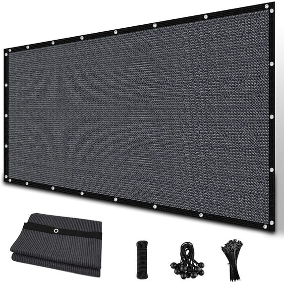 Jane Stone 4'X8' Rectangular 200 GSM UV Protected 100% HDPE Shade Cloth with Grommets,90% UV Block Outdoor Canopy Screen,Blue Gray