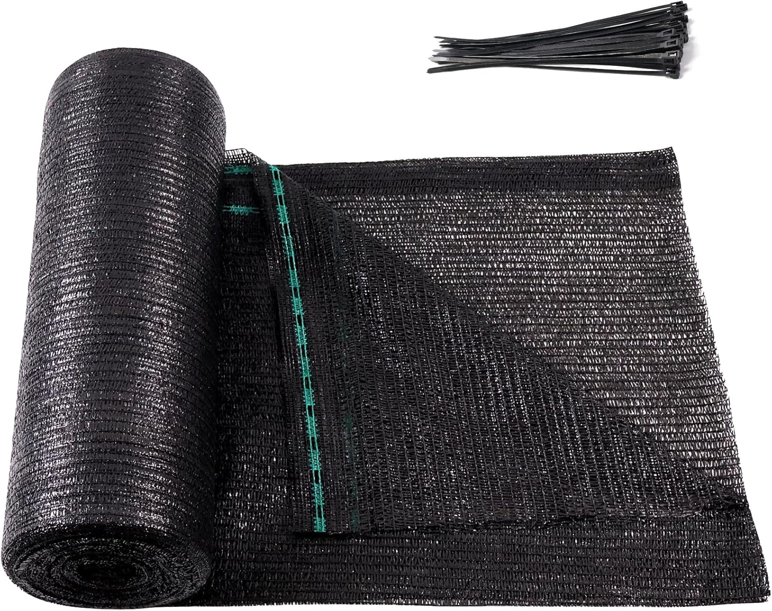 Jane Stone 50% Eyelets Shade Cloth Roll 5'10" x 100 FT Cuttable Sun Shade Mesh Tarp UV Resistant Screen Cover for Garden, Patio, Greenhouse, Kennel, Canopy, Black