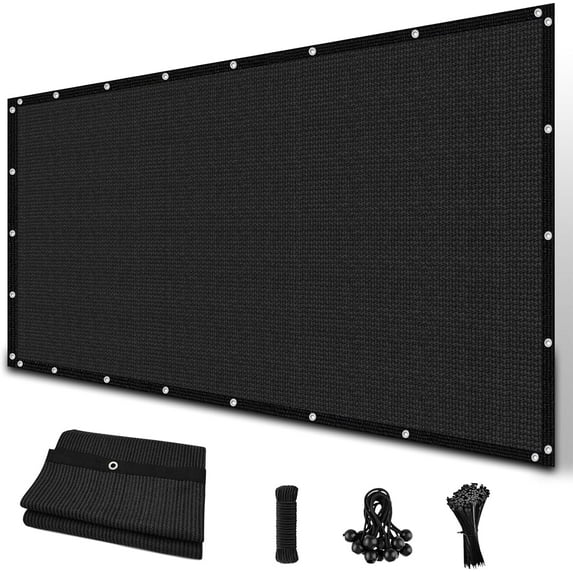 Jane Stone 6'X10' Rectangular 200 GSM UV Protected 100% HDPE Shade Cloth with Grommets,90% UV Block Outdoor Canopy Screen,Black