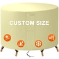 thumbnail image 1 of Jane Stone Custom Size 128"x28" Round Patio Furniture Cover,Heavy Duty 420D Oxford PU Coated Waterproof Outdoor Table & Chair Cover,UV Resistant,Breathable Air Vents,All-Season Protection,White, 1 of 6