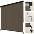 thumbnail image 1 of Jane Stone Outdoor Roller Shade 6'(W) x 6'(H), Exterior Cordless Sun Shades for Patio Roll up Outdoor Blinds with Valance, Mocha, 1 of 7