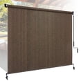 thumbnail image 1 of Jane Stone Outdoor Roller Shades 8'W x8'H Cordless Roll Up Blinds with Valance, Exterior Shade Cloth Roll for Patio Porch Pergola,Mocha, 1 of 8