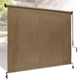 thumbnail image 1 of Jane Stone 10'W x8'H Strong Durable Cordless Roll up, Outdoor Roller Shade Canopy with Valance, Exterior Shade for Patio Porch Pergola, Walnut, 1 of 6