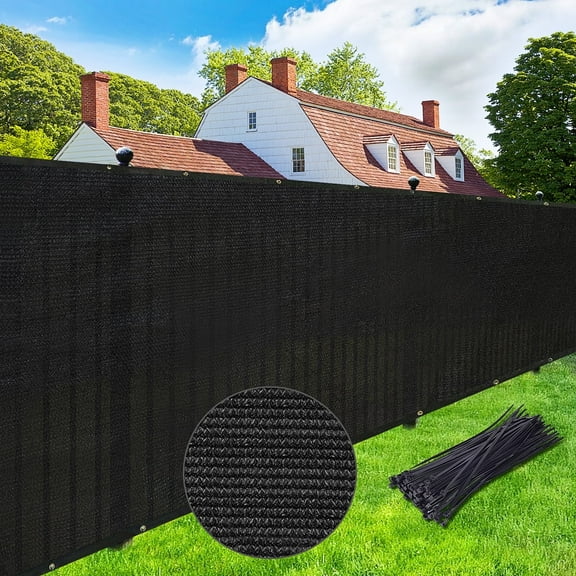 Jane Stone Fence Privacy Screen 4’X 50' Fence Commercial Shade Cover with Brass Grommets Heavy Duty Perfect for Outdoor Back Yard-Black