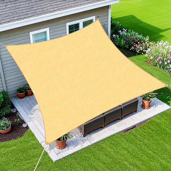 Jane Stone Sun Shade Sail 10'X20 Curved Edge Outdoor Shade Canopy Sand Breathable 95% UV Block Shade Cloth for Patio Garden Backyard -Sand