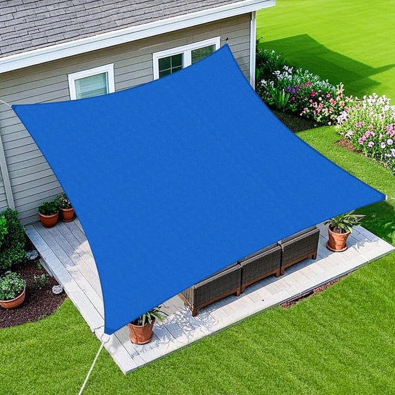 Jane Stone 12'X20' Rectangle Curved Edge Sun Sail,185 GSM HDPE 95% UV Block Breathable Canopy for Patio Garden Backyard,Blue
