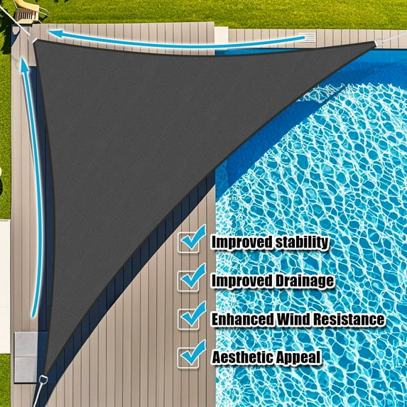Jane Stone Sun Shade Sail Canopy 14'X14'X19.8'Customized Triangle Shade Cloth Canopy Tent for Outdoor UV Protection,Dark Grey