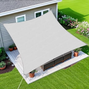 Jane Stone Sun Shade Sail 16'X20 Curved Edge Outdoor Shade Canopy Sand Breathable 95% UV Block Shade Cloth for Patio Garden Backyard -Light Grey