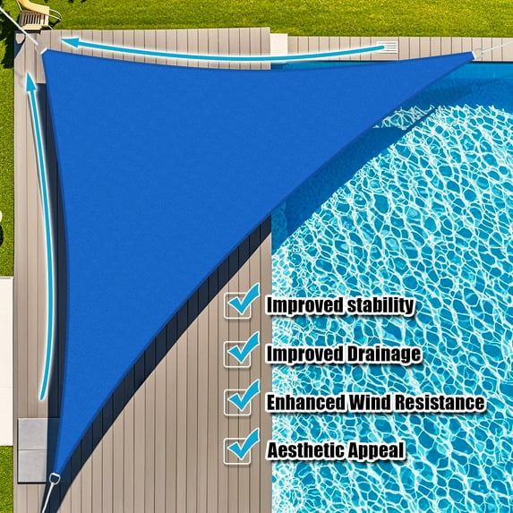 Jane Stone Sun Shade Sail Canopy 7'X7'X9.9'Customized Triangle Shade Cloth Canopy Tent for Outdoor UV Protection,Blue