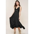 thumbnail image 1 of Jane + Vogue Women's Breeze Hi Low Long Slip Dress in Black,S, 1 of 10