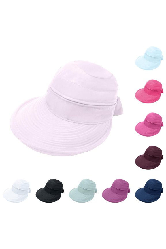 2 in 1 Detachable Sun Hat for Women, Wide Brim UV Protection with Bow, Convertible Summer Hat, 1 Piece, One Size