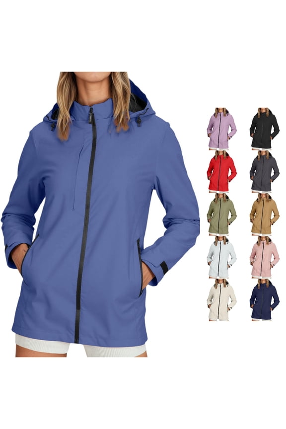 4-Way Stretch Windbreaker Jacket for Unisex, Hooded Full Zip Long Sleeve, Lightweight Outdoor Hiking Outerwear, 1 Piece, S-6XL, Plus Size Friendly