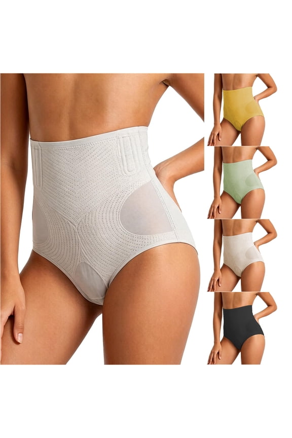High Waist Perforated Mesh Tummy Control Shapewear Panties, Curved Cutout Lifting Postpartum Shaping Briefs, 1 Piece, L-XL-XXL Plus Size Friendly