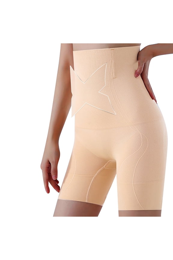 High Waist Star Patch Seamless Shapewear Shorts, Tummy Control Peach Lifting Invisible Mid Thigh Shaper, 1 Piece, S-M-L-XL Plus Size Friendly
