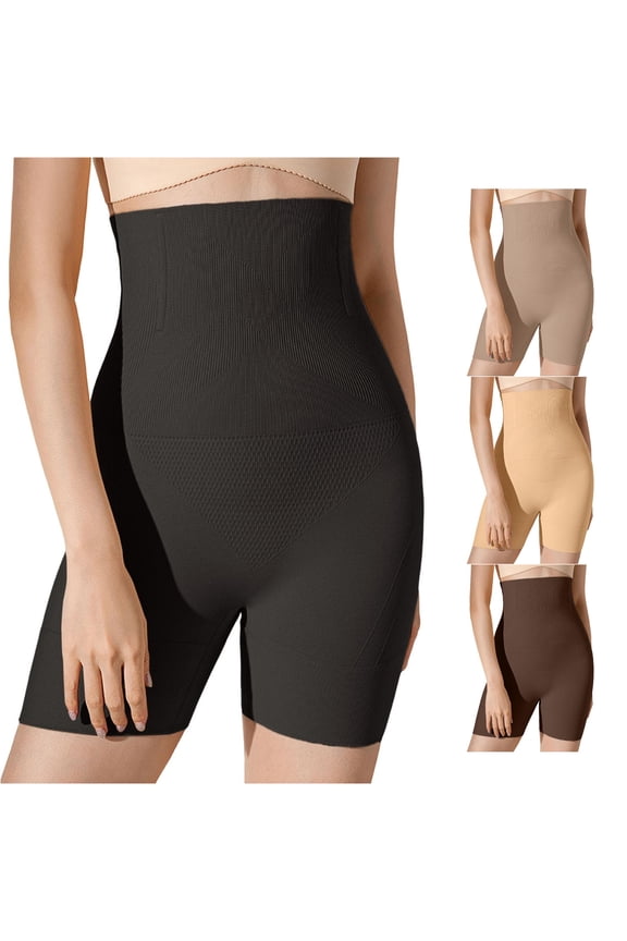 High Waist Strong Compression Tummy Control Shapewear Shorts, Diamond Texture Lifting Mid Thigh Shaper, 1 Piece, M-L-XL-XXL Plus Size Friendly