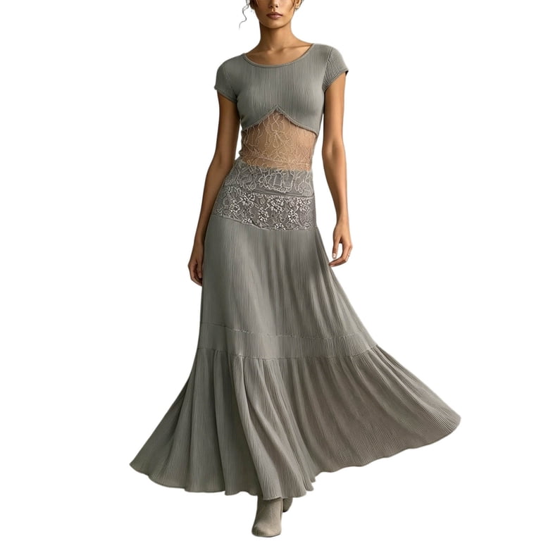 ribbed maxi dress set Pink Ribbed Maxi Two Piece Crop Top Skirt Set IRHAZ
