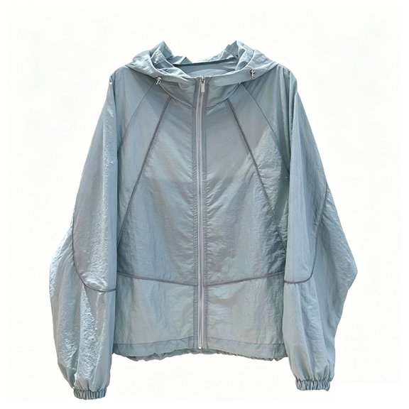Jane Wardrobe Lightweight Sun Protection Hooded Jacket for Women, Full Zip Up, Loose Fit Breathable Polyester Coat with Pockets, 1 Piece, M-XXL, Plus Size Friendly
