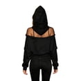 thumbnail image 1 of Jane Wardrobe Mesh Rhinestone Cutout Back Hoodie Women's Oversized Long Sleeve Layering Sweatshirt 1PC S-XXL Plus Size Friendly, 1 of 7
