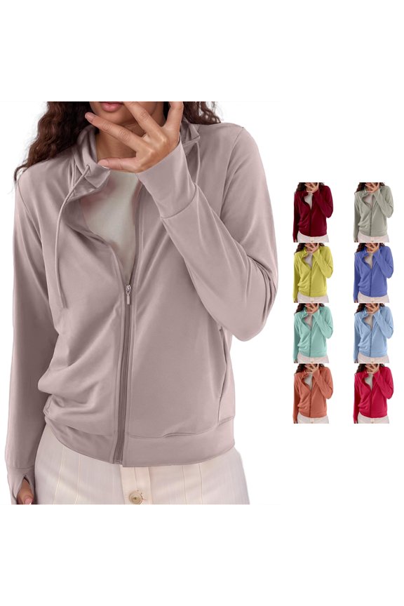 Mesh UV Protection Hooded Jacket for Women, Full Zip Long Sleeve, Breathable Summer Sun Protection Outerwear, 1 Piece, S-3XL, Plus Size Friendly