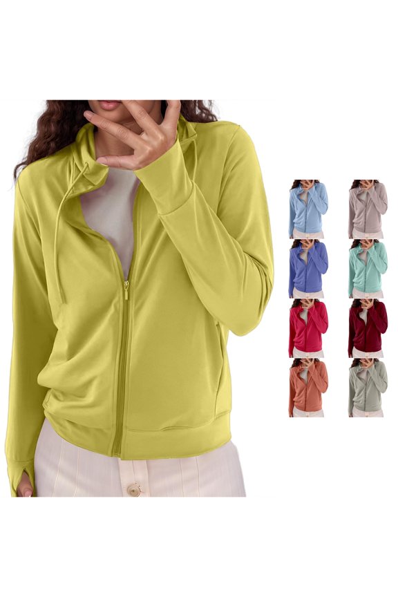 Mesh UV Protection Hooded Jacket for Women, Full Zip Long Sleeve, Breathable Summer Sun Protection Outerwear, 1 Piece, S-3XL, Plus Size Friendly