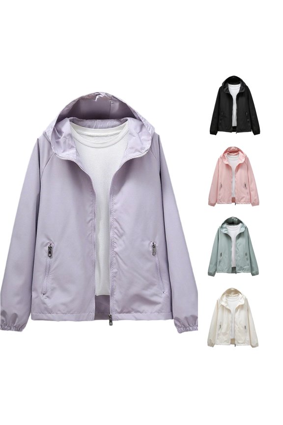 Oversized Hooded Jacket for Women, Lightweight Zip Up Short Style, Casual Spring Fall Outerwear, 1 Piece, M-5XL, Plus Size Friendly