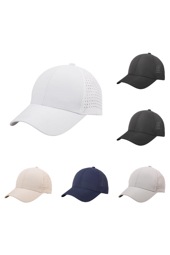 Structured Hard Top Baseball Cap for Men Women, Perforated Mesh Breathable, Lightweight UV Protection Sun Hat, 1 Piece, One Size