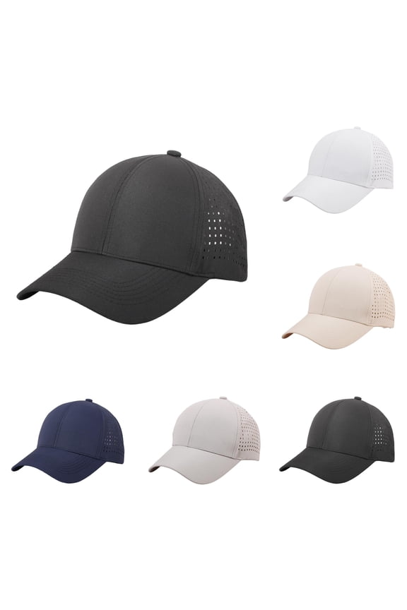 Structured Hard Top Baseball Cap for Men Women, Perforated Mesh Breathable, Lightweight UV Protection Sun Hat, 1 Piece, One Size