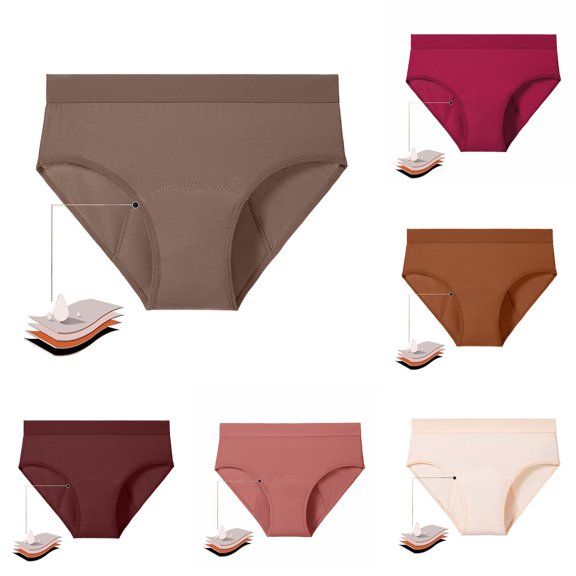 Jane Wardrobe Women's 4 Layer Absorbent Period Underwear, High Waist Bamboo Cotton Leakproof Panties, 1 Piece, S-XXXXXXL Plus Size Friendly