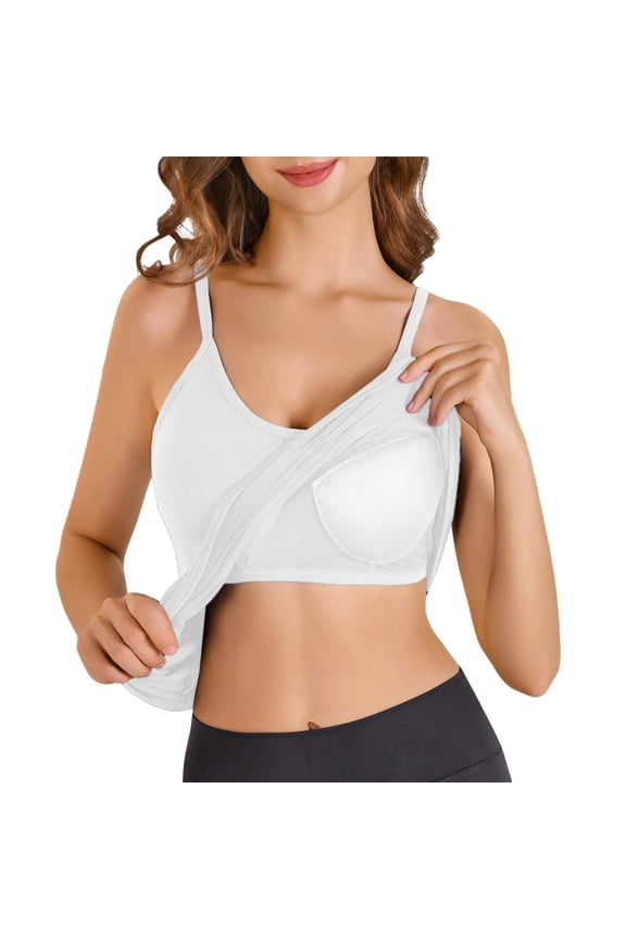 Women's Cami Tank Top with Built-in Bra Adjustable Strap Plus Size Casual Layering Basic Top, 1 Piece, S-6XL