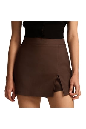 Women's High Waist Skort, Side Slit Stretch Blazer Skort with Zipper, 1PC, S-XL