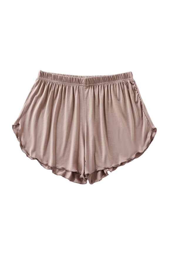 Women’s Summer Modal Loungewear Shorts, High Waist Loose Ruffled Hem Casual Sleep Shorts, Multi-Color, M/L/XL/XXL
