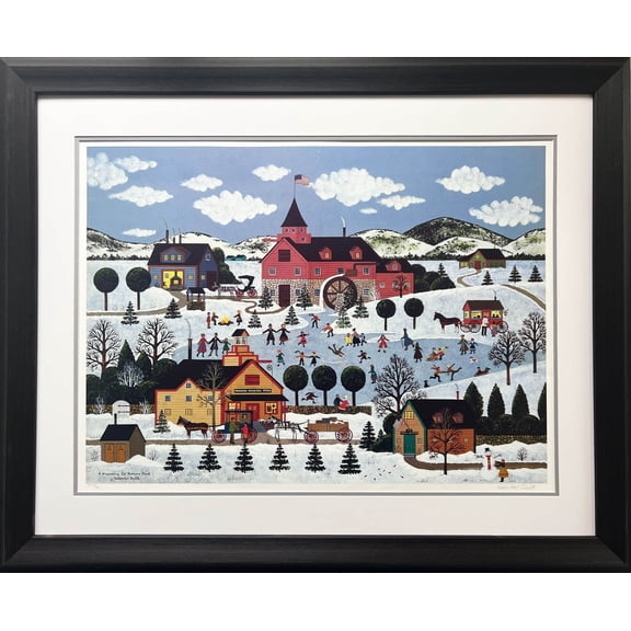 Jane Wooster Scott "A Happening on Foxboro Pond" Framed Hand Signed Litho Art Generic