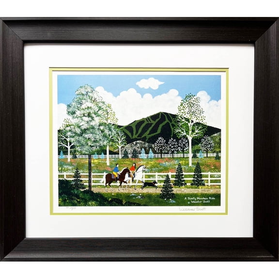 Jane Wooster Scott "A Jaunty Mountain Ride" Framed Hand Signed Lithograph Art Generic