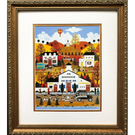 Jane Wooster Scott "Doggie Deliverance" CUSTOM FRAMED Primitive Art Generic