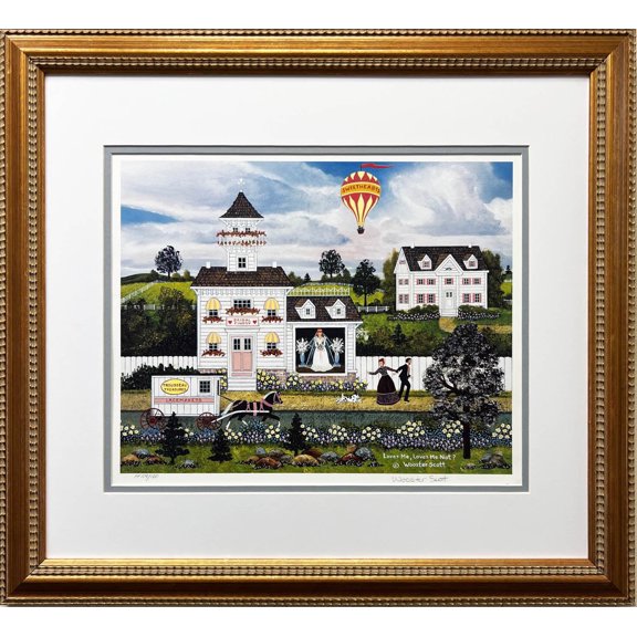 Jane Wooster Scott "Loves Me, Loves Me Not?" CUSTOM FRAMED Litho Hand Signed Generic