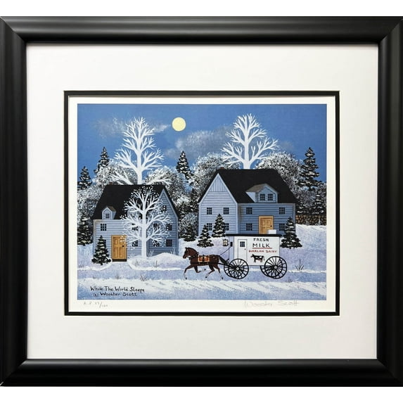 Jane Wooster Scott "While the World Sleeps" CUSTOM FRAMED Litho Hand Signed Generic