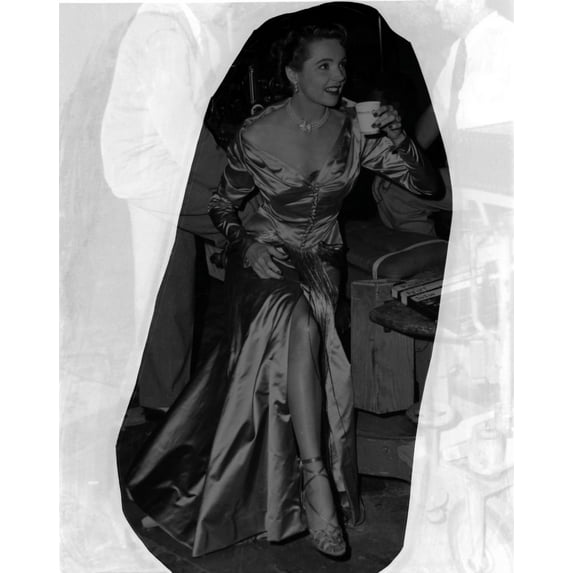 Jane Wyat drinking wearing a evening dress Photo Print (24 x 30)