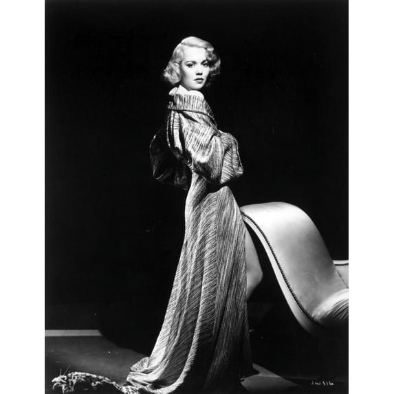 Jane Wyman Posed in Grey Long Sleeve Silk Shoulder Dress with Head Turn to the Right Photo Print (24 x 30)