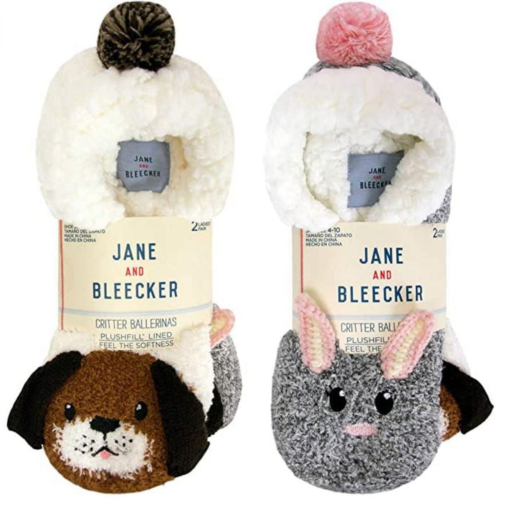 Jane and Bleecker 2 Pair Critter Socks 2 pair 4 10 Gray White