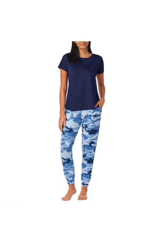 Jane and Bleecker Ladies 2-Piece Cozy Jogger Lounge Pajama Set, Blue XS