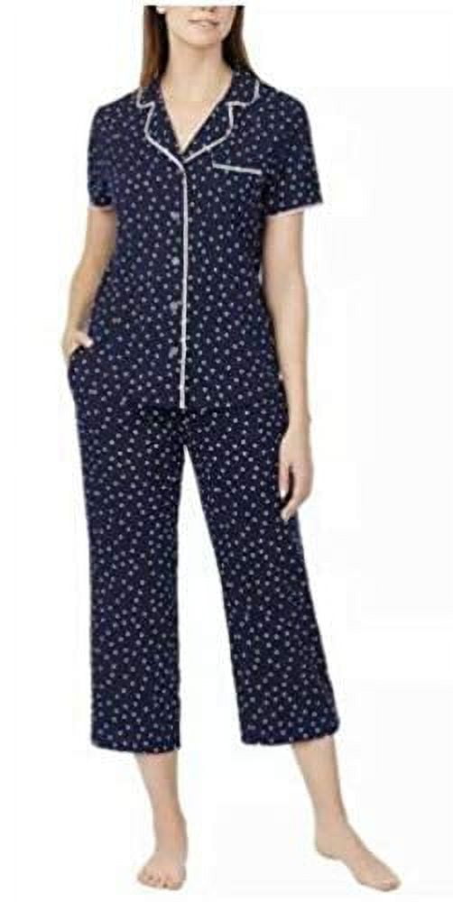 Jane and Bleecker Ladies Capri PJ Set Navy Small Walmart