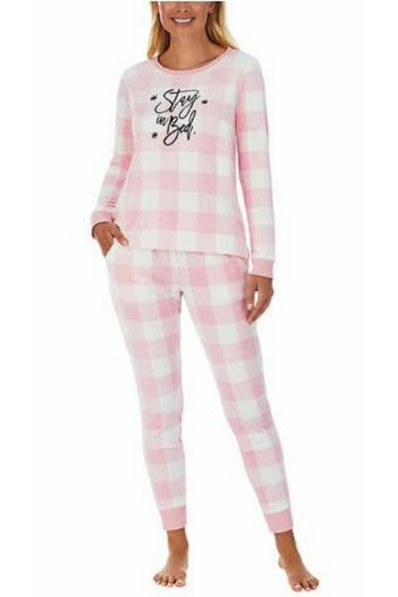 Jane and Bleecker Ladies' Fleece Pajama Set (Pink, Small)