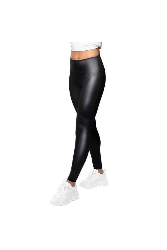 Jane and Bleecker Women's High Rise Soft Faux Leather Leggings-Black / S
