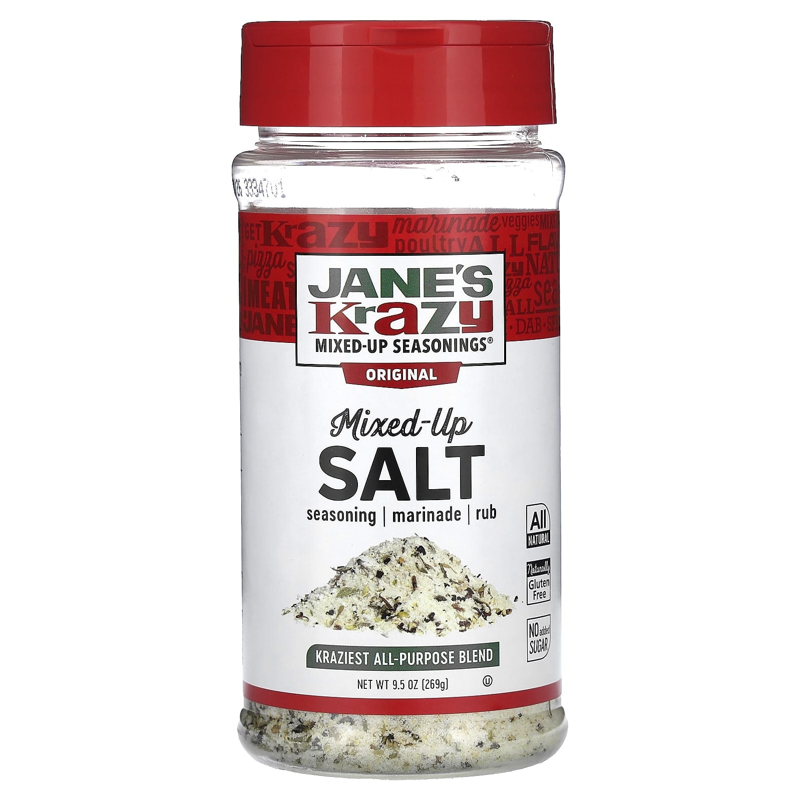 Jane's Krazy, Marinade & Seasoning, Original MixedUp Salt, 9.5 oz (269