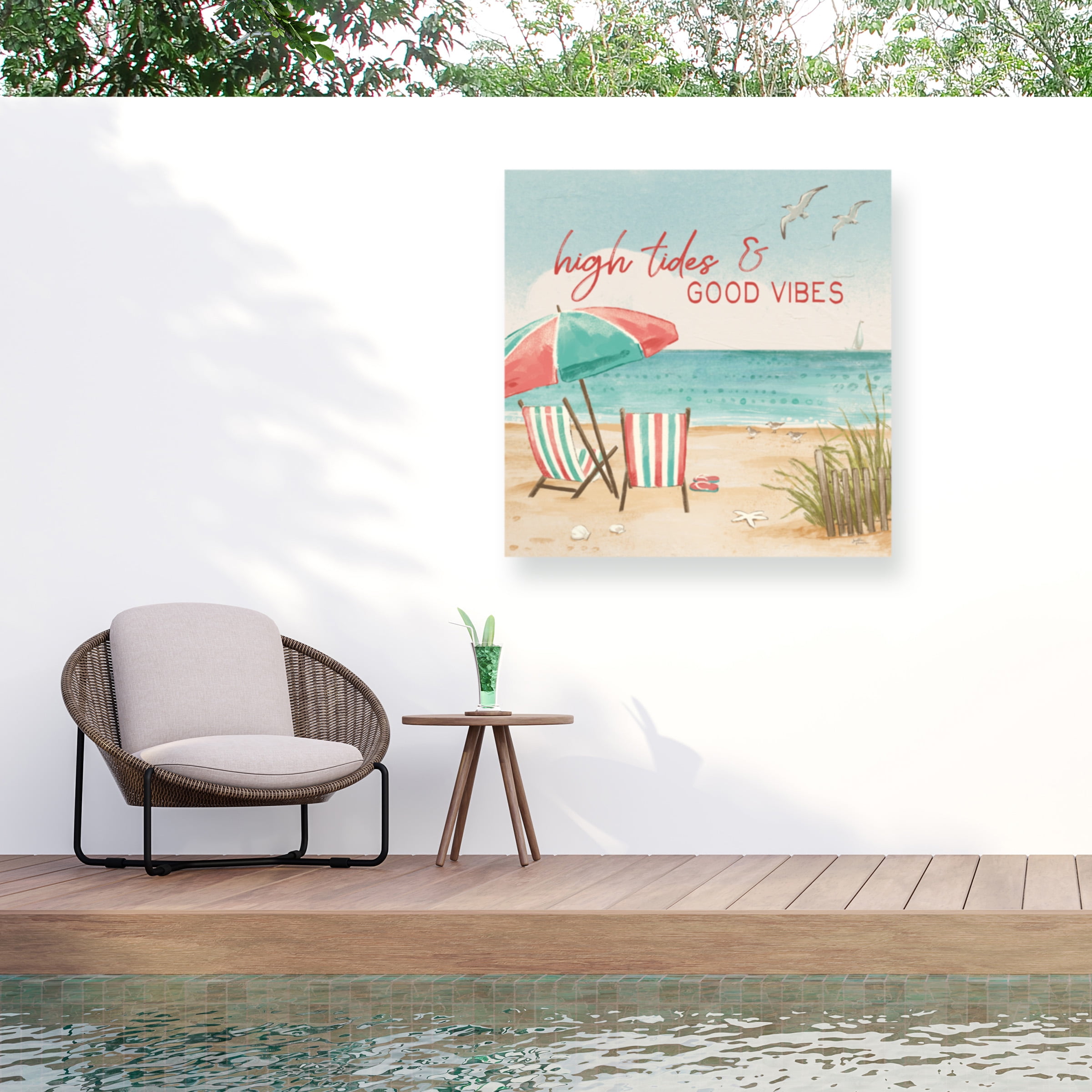 Janelle Penner 'Beach Time II' Outdoor Canvas 35x35